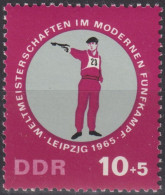 1965 DDR, ** Mi:DD 1135 Yt:DD 837, Pistolenschiessen, Weltmeisterschaft Im Modernen Fünfkampf, Leipzig - Shooting (Weapons)