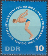 1965 DDR, ** Mi:DD 1136 Yt:DD 835, Freistilschwimmen, Weltmeisterschaft Im Modernen Fünfkampf, Leipzig - Swimming