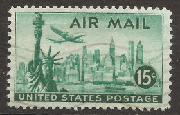 Etats-Unis D'Amérique USA 1947 N° PA 37 Iso O Avion, Aviation, Vue, New York, Statue De La Liberté, Douglas, Manhattan - Used Stamps