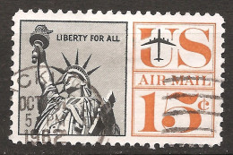 Etats-Unis D'Amérique USA 1959 N° PA 58 Iso O Avion, Aviation, Statue De La Liberté, Bartholdi, Eiffel, Indépendance - Used Stamps