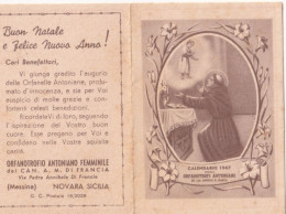 Calendarietto - Orfanotrofio Antoniano Femminile - Canonico A.m. Di Francia - Messina - Novara Siilia - Anno 1947 - Petit Format : 1941-60