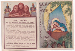 Calendarietto - Pia Opera Perle Missioni Dei Servizi Dimaria - Roma - Anno 1947 - Small : 1941-60