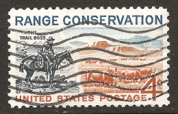 Etats-Unis D'Amérique USA 1961 N° 711 O Cheval, Préservation Des Pâturages, The Trail Boss, Troupeau, Vaches, Cowboy - Usati