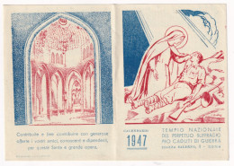 Calendarietto - Santuario  Di   Pompei -  Anno  1948 - Petit Format : 1941-60