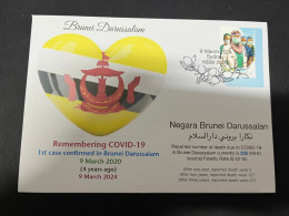 9-3-2024 (2 Y 33) COVID-19 4th Anniversary - Brunei Darussalam - 9 March 2024 (with Australia COVID-19 Stamp) - Malattie