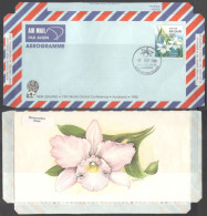 New Zealand. Aerogramme.  13th World Orchid Conference, Auckland, 1990.  Special Cancellation On Airmail Aerogramme. - Luftpost