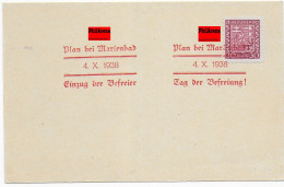 Sonderstempel Auf Karte: Plan Bei Marienbad, 1938 - Sudetenland