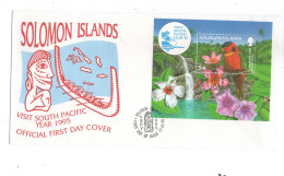 Salomon 1995 - Parrot And Orchids,  FDC With S/S - Papageien