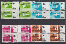Singapore 1978 Aviation Set Fine Blocks MNH - Singapour (1959-...)