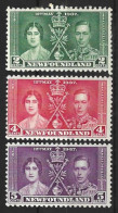 CANADA.." NEWFOUNDLAND."...KING GEORGE VI..(1936-52.)..OMNIBUS.....CORONATION SET OF 3.. , .....MH....... - Ungebraucht