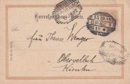 AUSTRIA 1898 - Postcard 2kr To Obervellach - Otros & Sin Clasificación