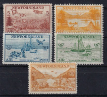 NEWFOUNDLAND 1933 - MNH - Sc# C13-C17 - Air Mail - 1908-1947