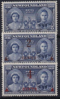 NEWFOUNDLAND 1939 - MLH - Sc# 249-251 (251 With Thins) - 1908-1947