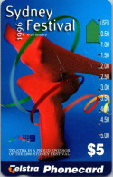 9-3-2024 (Phonecard) Sydney Festival 1996 - $ 5.00 - Phonecard - Carte De Téléphoone (1 Card) - Australia