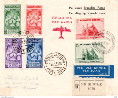 1939 Bruxelles/Roma/Bruxelles Del 12.7.39 - Aerogramma Racc. - Marcophilie (Avions)