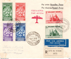 1939 Bruxelles/Roma/Bruxelles Del 12.7.39 - Aerogramma Racc. - Marcophilia (AirAirplanes)