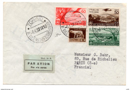 1937 Torino/Parigi Del 6.4.37 - Aerogramma Inoltrato Con I° Volo A.L.I - Storia Postale (Posta Aerea)