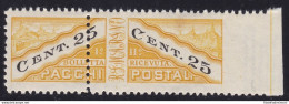 1946 SAN MARINO, Pacchi Postali N° 19/IIia  25c. Giallo E Nero  MNH/** - Variétés Et Curiosités