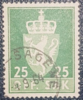 Norway 25 Used Stamp Sagene Cancel - Officials