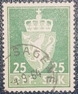 Norway 25 Used Stamp Sagene Cancel - Service