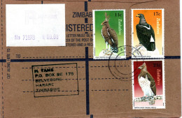 ZIMBABWE, Registered Letter Eagles   /   Lettre Recommandée,  Les Aigles - Águilas & Aves De Presa