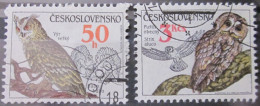 CZECHOSLOVAKIA 1986 ~ S.G. 2844 + 2846, OWLS. ~ VFU #03208 - Oblitérés