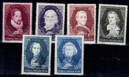 ROMANIA 1955 CULTURAL COMMEMORATIVES MI No 1555-60 MNH VF!! - Unused Stamps