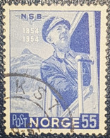 Norway 55 Used Stamp Norwegian Railroad 1954 - Oblitérés