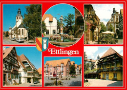 73923251 Ettlingen Teilansichten Stadtzentrum Kirche Brunnen Fachwerkhaus - Ettlingen