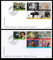 BELGIUM 2011 TINTIN CARTOONS COMICS SET OF 2 OFFICIAL FIRST DAY COVER FDC USED - Fumetti