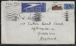 South Africa. Stamps Sc. 94, 97 On Commercial Letter, Sent From Johannesburg In 1942  To England. - Lettres & Documents