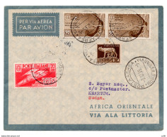 1935 Roma/Khartoum Del 3.12.1935 - Aerogramma Con Volo Inaugurale - Marcophilie (Avions)