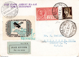 1933 Roma/Budapest Del 21.3.33 - Primo Circuito Ungherese - Marcophilie (Avions)