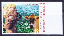 Congo 2001 MNH Imperf, Millennium, Agriculture, Cow, Domestic Animals - Farm