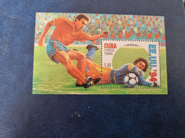 CUBA  NEUF  1994  HB  COPA  MUNDIAL  FUTBOL  USA  //  PARFAIT  ETAT  // 1er  CHOIX // - Unused Stamps