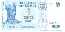 2013. Moldova, 5 Leu 2013, P-9, UNC - Moldavia