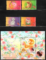 China Hong Kong 2016 Zodiac/Lunar New Year Of Monkey (stamps 4v+SS/Block) MNH - Unused Stamps