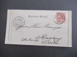 Österreich 1895 Kartenbrief 5 Kreuzer K1 Schruns Nach Konstanz Baden Mit Ank. Gitterstempel Konstanz / Villa Stromeyer - Cartas-Letras