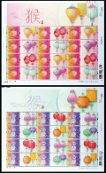China Hong Kong 2016 Zodiac/Lunar New Year Of Monkey Cinderella Heartwarming Stamp Sheetlets 2v MNH - Nuevos