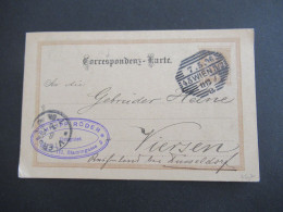 Österreich 1896 GA 2 Kreuzer Strichstempel 45 Wien 3/2 Philipp Röder Droguist Nach Viersen K1 Ank. Stempel - Tarjetas