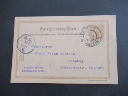 Österreich 1898 GA Stempel Teschen 1 Cieszyn Nach Leipzig Absender Stempel Leopold Bittner Teschen Öster. Schlesien - Cartes Postales