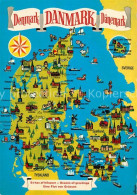 73312356 Daenemark Landkarte Mit Sehenswuerdigkeiten Krone Daenemark - Dänemark