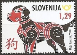 SLOVENIA,SLOWENIEN 2018,CHINESE HOROSCOPE,,YEAR OF THE DOG,MNH - Astrologie