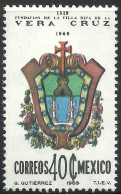 1969 MÉXICO 450th. ANNIV. OF THE VERACRUZ FOUNDATION Sc. 1002 MNH ARMS Of VERACRUZ - Mexico