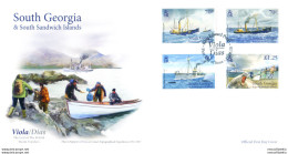 South Georgia. Nave A Vapore "Viola" 2015. 2 FDC. - Falkland Islands