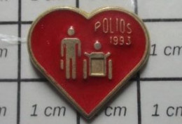 210A Pin's Pins / Beau Et Rare /  MEDICAL / COEUR ROUGE POLIOS 1993 Par MARTINEAU - Medical