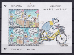 CROATIA  2024,POPULAR CULTURE,CARICATURE-FELIX,STRIP,SRECKO PUNTARIC,POSTMAN,BICYCLE,DOG,,BILTEN,MNH - Croatie