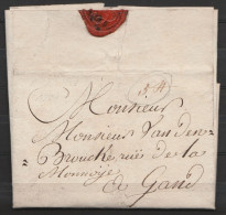 L. Datée 18 Janvier 1804 De BRUXELLES Pour GAND - Man. "5 Struyvers" - 1794-1814 (Französische Besatzung)