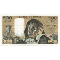 France, 500 Francs, Pascal, 1984, Q.210, SUP, Fayette:71.31, KM:156e - 500 F 1968-1993 ''Pascal''