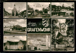 73293871 Grafenwoehr Rathaus Lagereingang Casino Wasserturm Friedenskirche U.S.  - Grafenwoehr